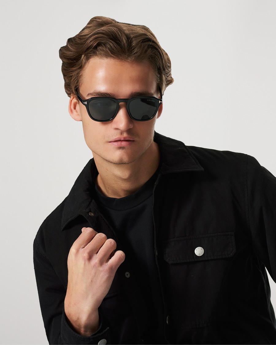 Heren | Accessoires | Tom Ford | Avery Sunglasses Shiny Black/Blue