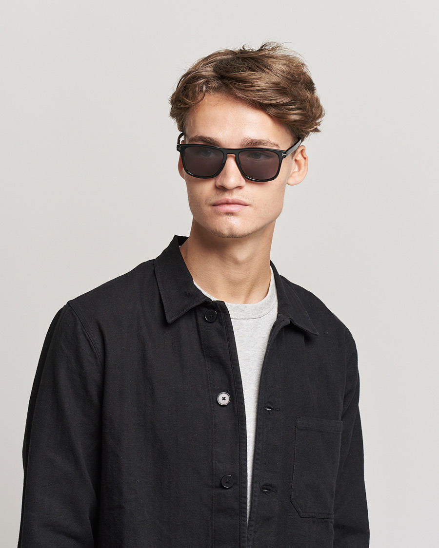 Heren | Accessoires | Tom Ford | Gerard Polarized Sunglasses Shiny Black/Smoke