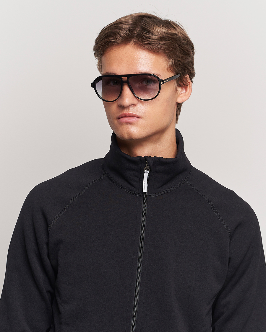 Heren | Zonnebrillen | Tom Ford | Jeffrey Sunglasses Shiny Black/Gradient Smoke