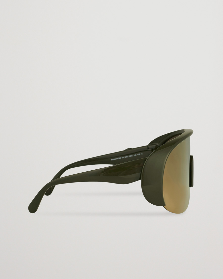 Heren | Moncler Lunettes Phantom Sunglasses Shiny Dark Green/Brown | Moncler Lunettes | Phantom Sunglasses Shiny Dark Green/Brown