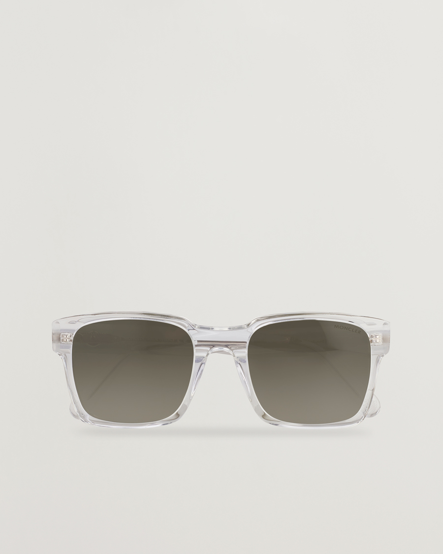 Heren | Moncler Lunettes Arcsecond Sunglasses Crystal/Green Mirror | Moncler Lunettes | Arcsecond Sunglasses Crystal/Green Mirror