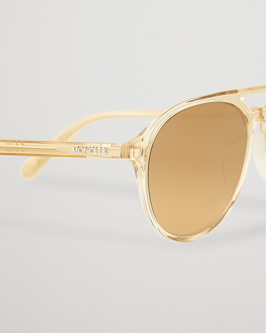 Heren | Moncler Lunettes ML0228 Sunglasses Shiny Beige/Roviex | Moncler Lunettes | ML0228 Sunglasses Shiny Beige/Roviex