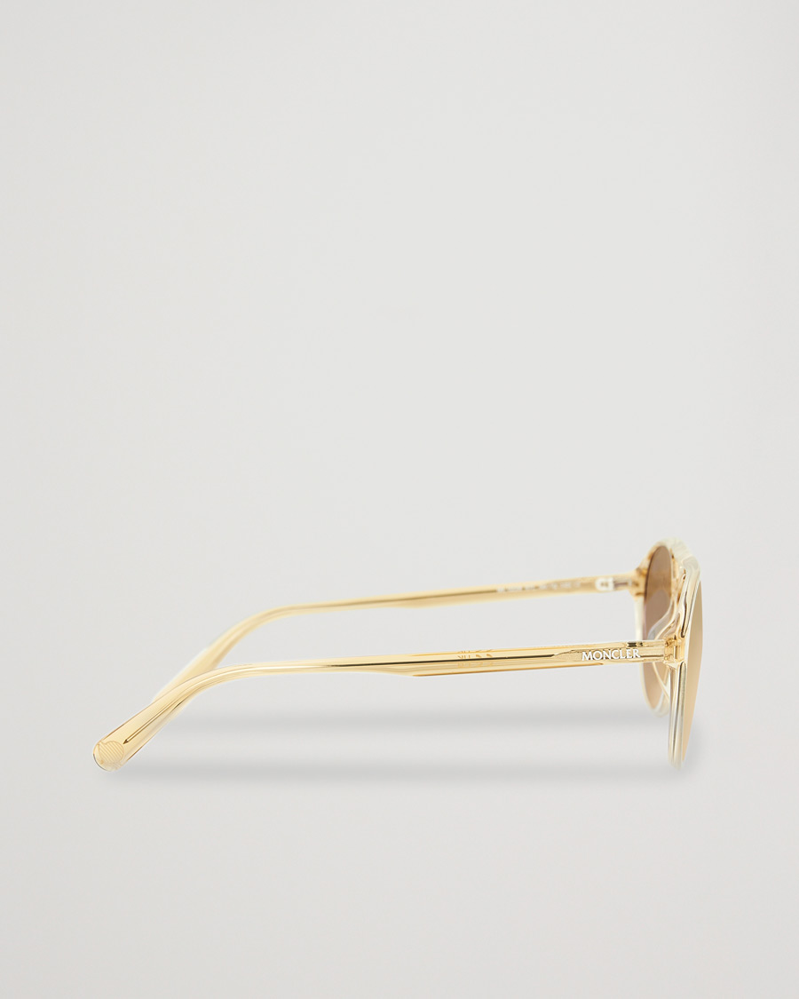 Heren | Moncler Lunettes ML0228 Sunglasses Shiny Beige/Roviex | Moncler Lunettes | ML0228 Sunglasses Shiny Beige/Roviex