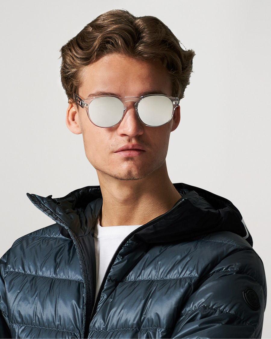 Heren | Moncler Lunettes ML0209 Polarized Sunglasses Crystal/Smoke | Moncler Lunettes | ML0209 Polarized Sunglasses Crystal/Smoke