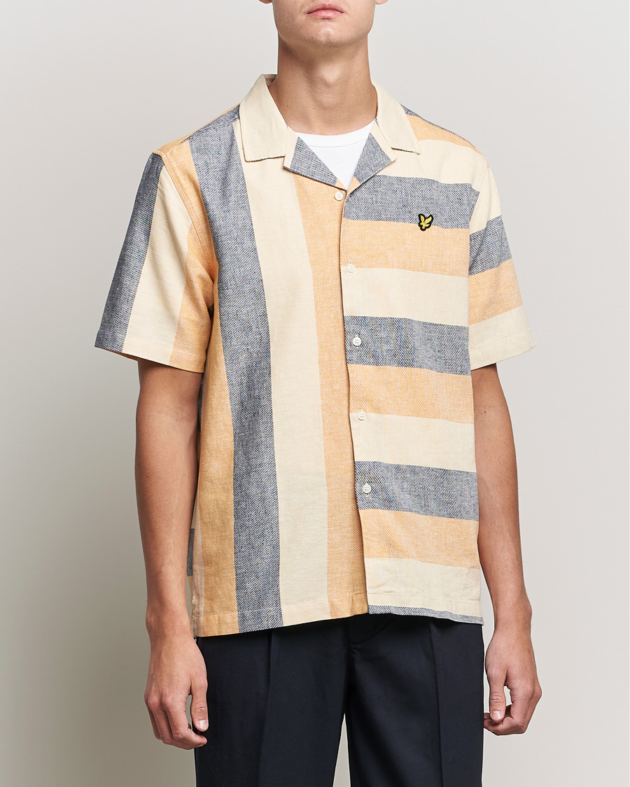 Heren | Overhemden | Lyle & Scott | Artisinal Resort Short Sleeve Shirt Gold Haze
