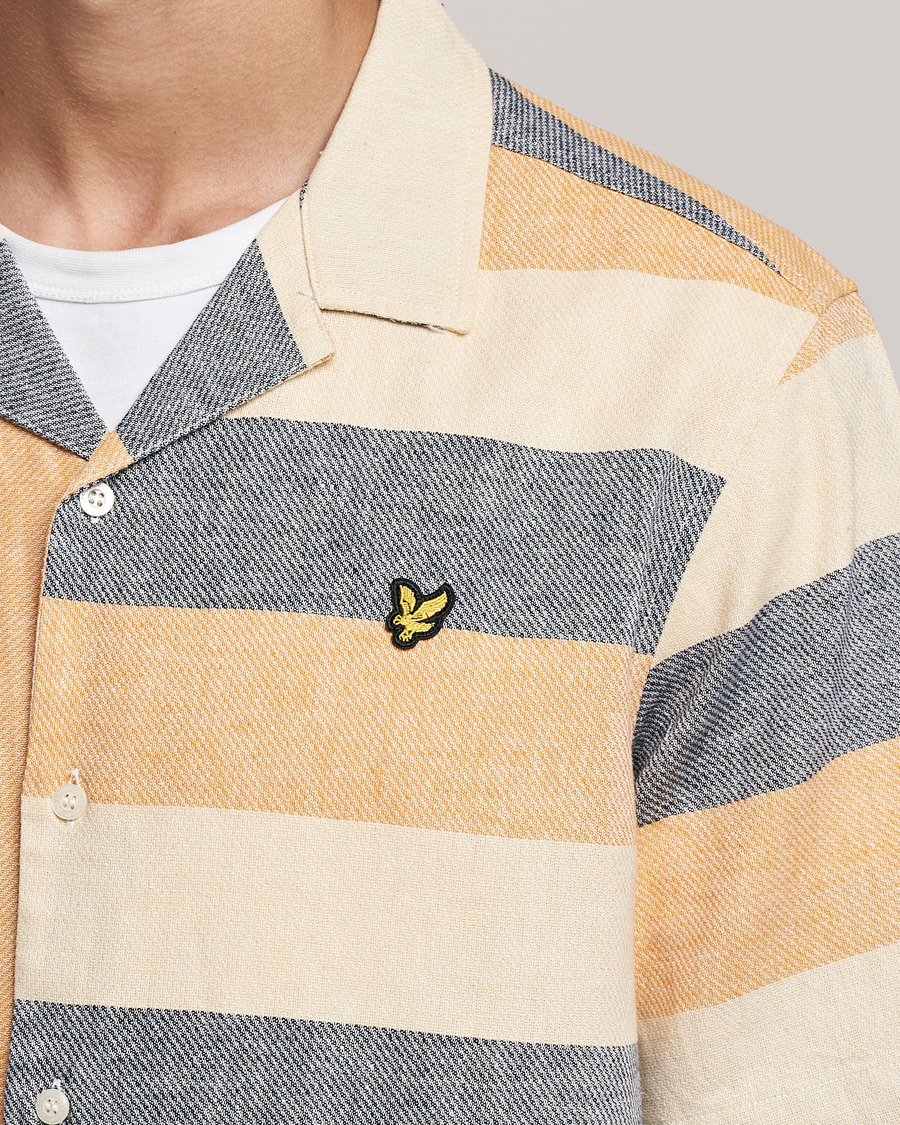Heren | Overhemden | Lyle & Scott | Artisinal Resort Short Sleeve Shirt Gold Haze