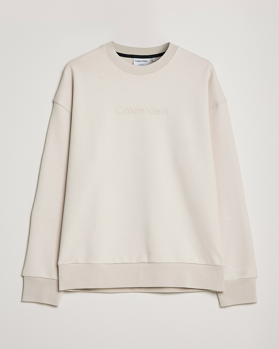 Heren | Truien | Calvin Klein | Debossed Logo Crew Neck Sweatshirt Stony Beige