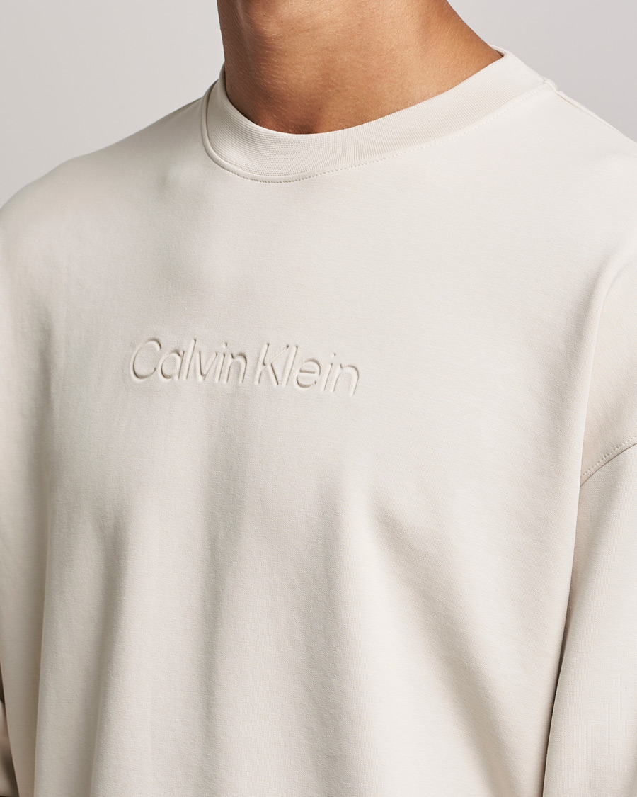 Heren | Truien | Calvin Klein | Debossed Logo Crew Neck Sweatshirt Stony Beige