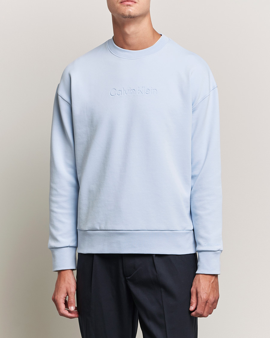 Heren | Truien | Calvin Klein | Debossed Logo Crew Neck Sweatshirt Bayshore Blue