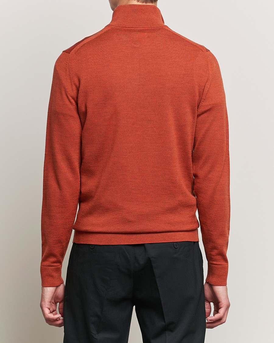 Heren | Truien | Calvin Klein | Superior Wool Knitted Half Zip Gingerbread Brown