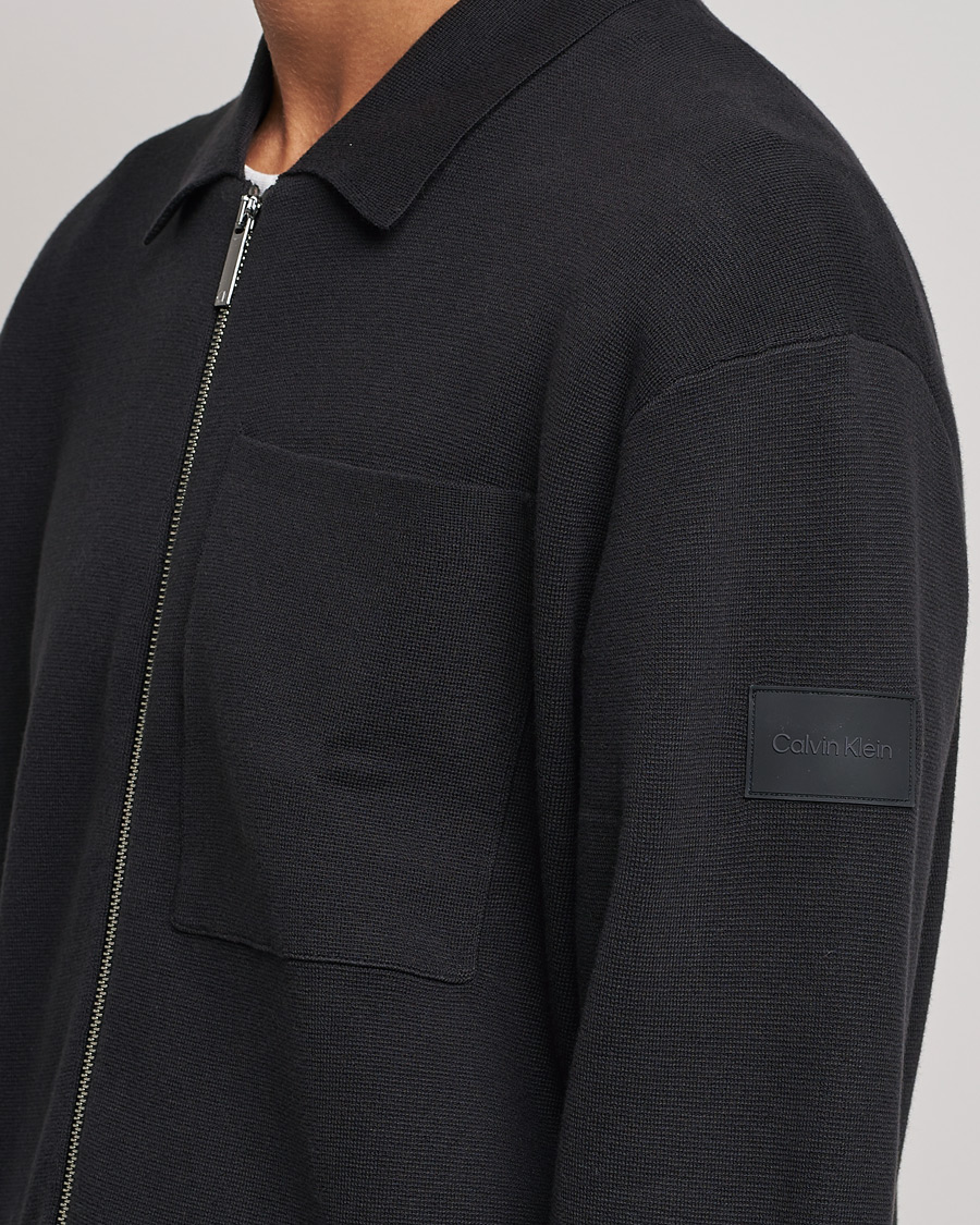 Heren | Truien | Calvin Klein | Milano Knitted Full Zip Sweater Black