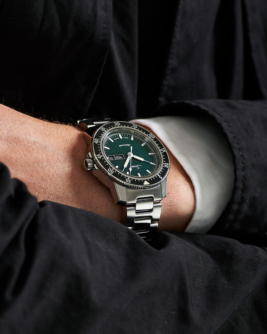 Heren | Sinn | Sinn | 104 I MG Pilot Watch 41mm Steel Link Metallic Green