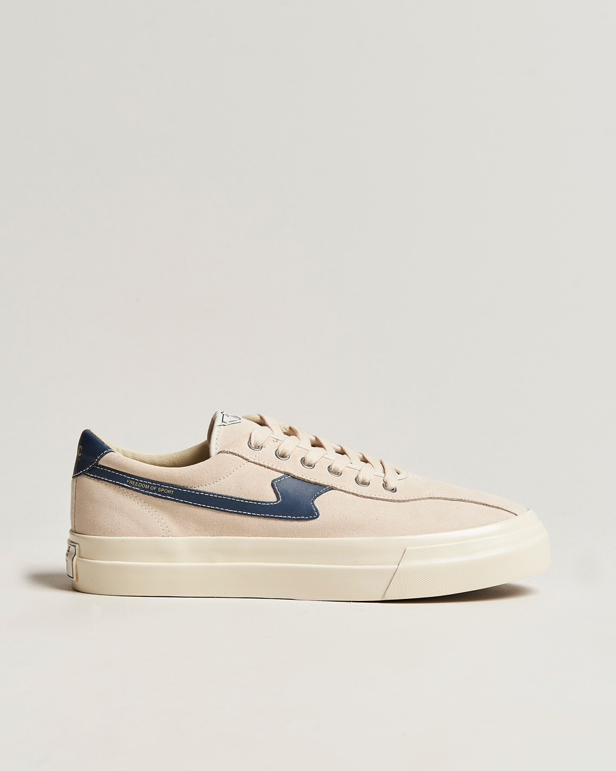 Heren | Stepney Workers Club Dellow Suede Sneaker Ecru/Navy | Stepney Workers Club | Dellow Suede Sneaker Ecru/Navy