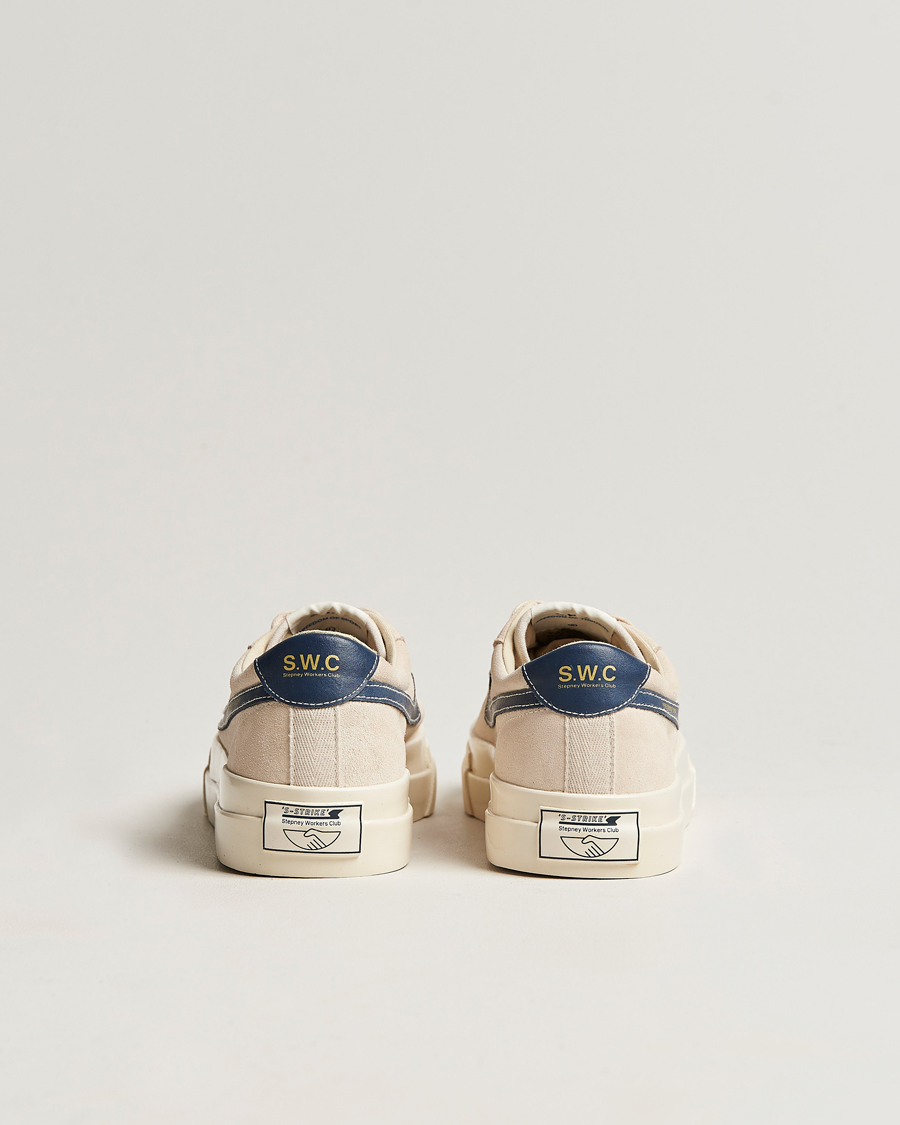 Heren | Stepney Workers Club Dellow Suede Sneaker Ecru/Navy | Stepney Workers Club | Dellow Suede Sneaker Ecru/Navy