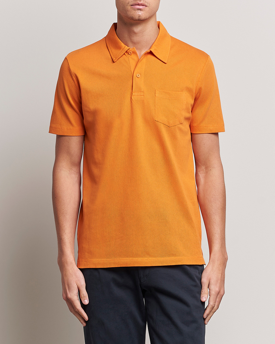 Heren |  | Sunspel | Riviera Polo Shirt Flame Orange
