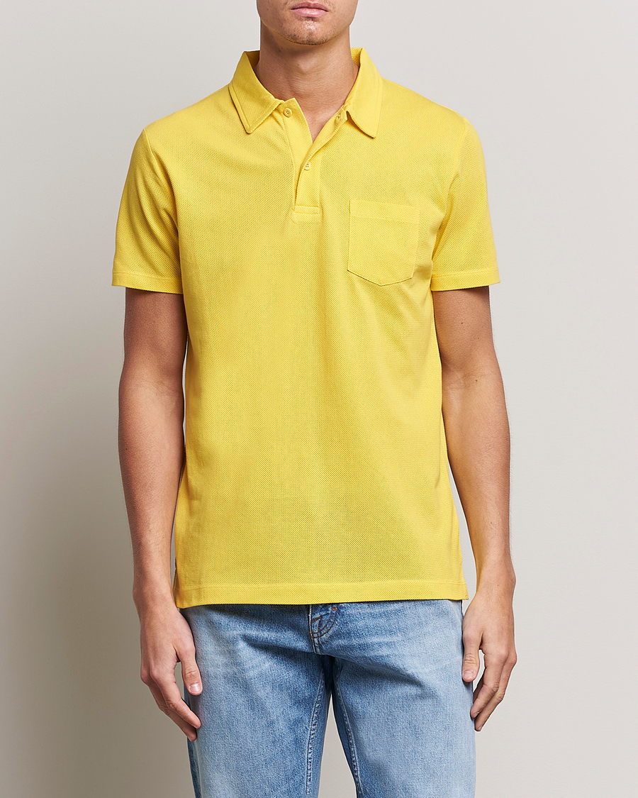 Men |  | Sunspel | Riviera Polo Shirt Empire Yellow