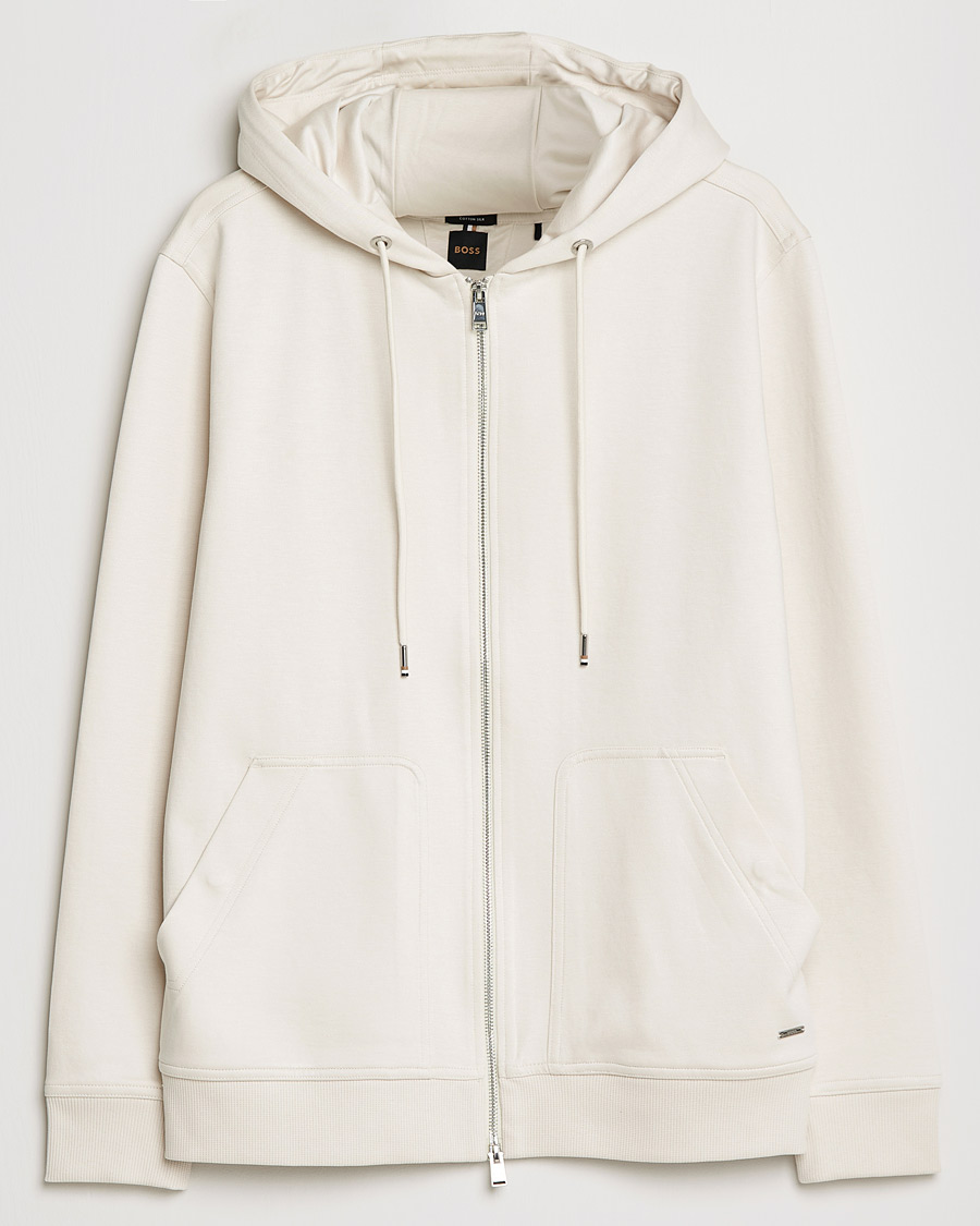 Heren | Truien | BOSS BLACK | Tailored Smith Full Zip Hoodie Open White