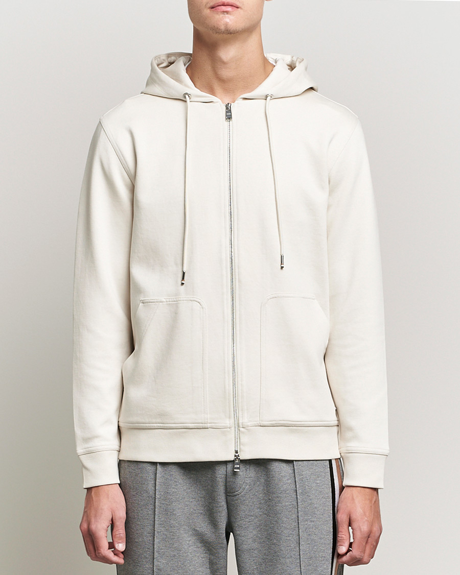 Heren | Truien | BOSS BLACK | Tailored Smith Full Zip Hoodie Open White
