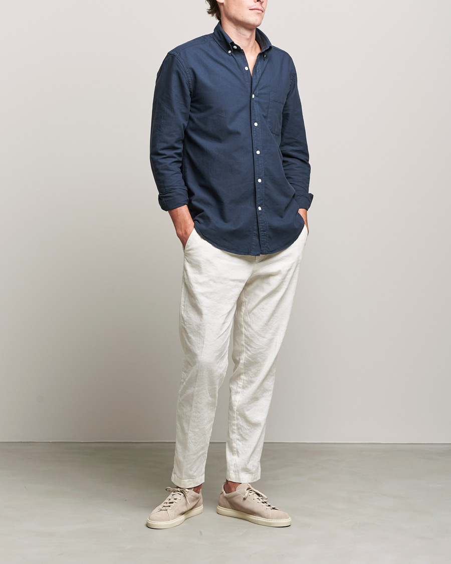 Heren | Broeken | BOSS BLACK | BOSS Perin Linen/Cotton Pleated Trousers White