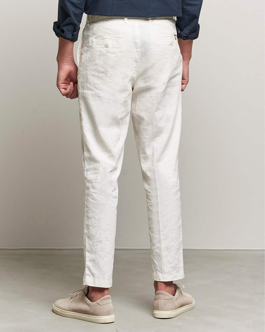 Heren | Broeken | BOSS BLACK | BOSS Perin Linen/Cotton Pleated Trousers White