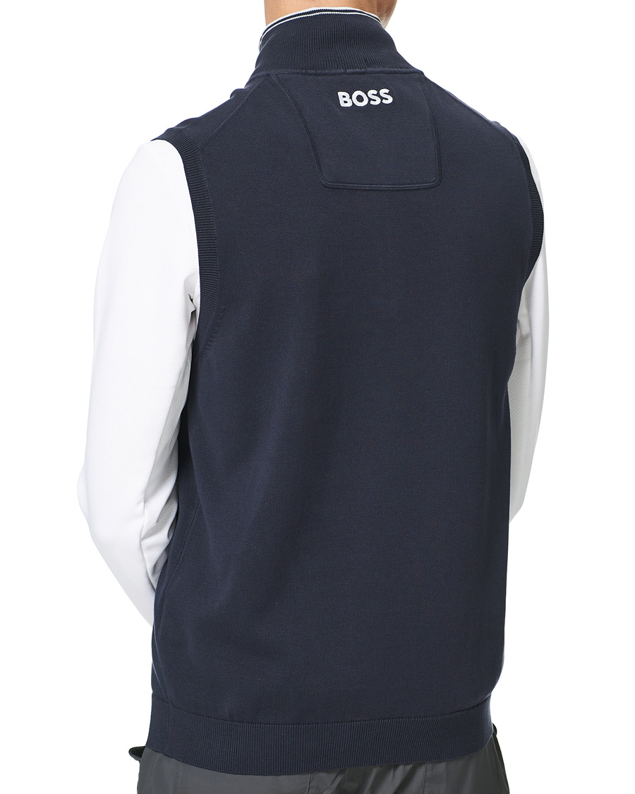 Heren | Truien | BOSS GREEN | Zolf Half Zip Vest Dark Blue
