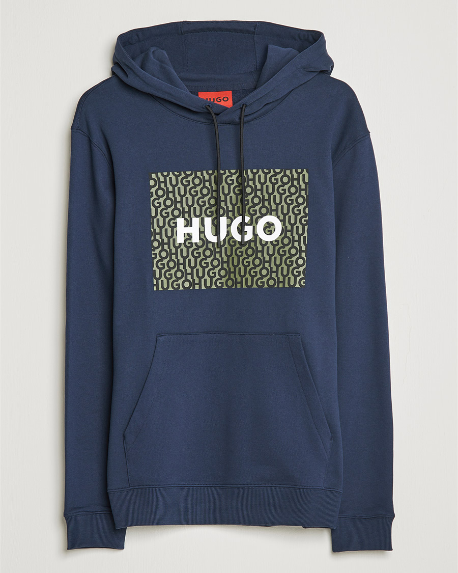 Heren | Truien | HUGO | Dreeman Monogram Logo Hoodie Dark Blue