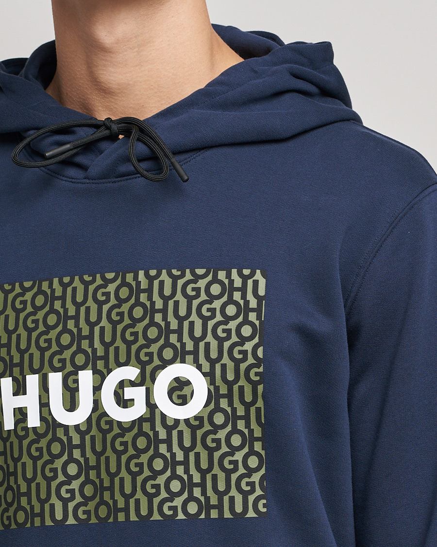 Heren | Truien | HUGO | Dreeman Monogram Logo Hoodie Dark Blue