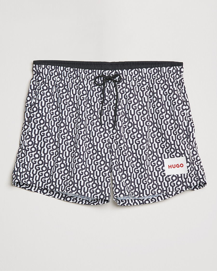 Heren | Zwembroek | HUGO | Jago Monogram Logo Swimshorts White