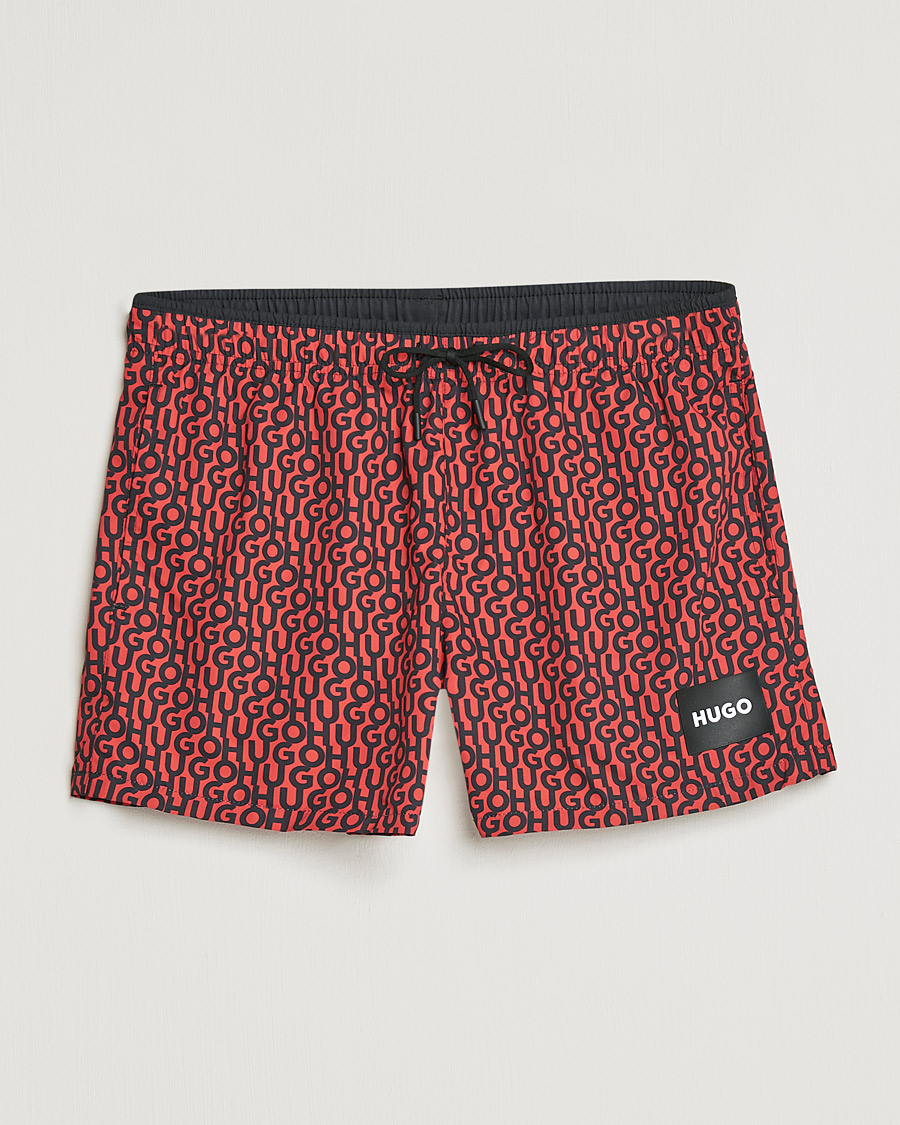 Heren | Zwembroek | HUGO | Jago Monogram Logo Swimshorts Red