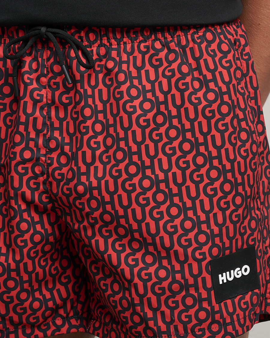 Heren | Zwembroek | HUGO | Jago Monogram Logo Swimshorts Red