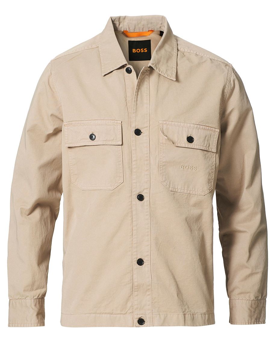 Heren | Overhemden | BOSS ORANGE | BOSS Casual Lovvo Pocket Overshirt Light Beige