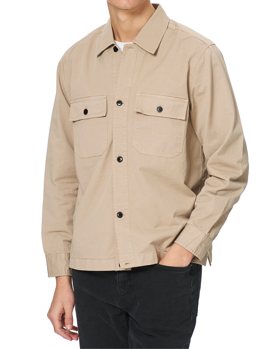 Heren | Overhemden | BOSS ORANGE | BOSS Casual Lovvo Pocket Overshirt Light Beige