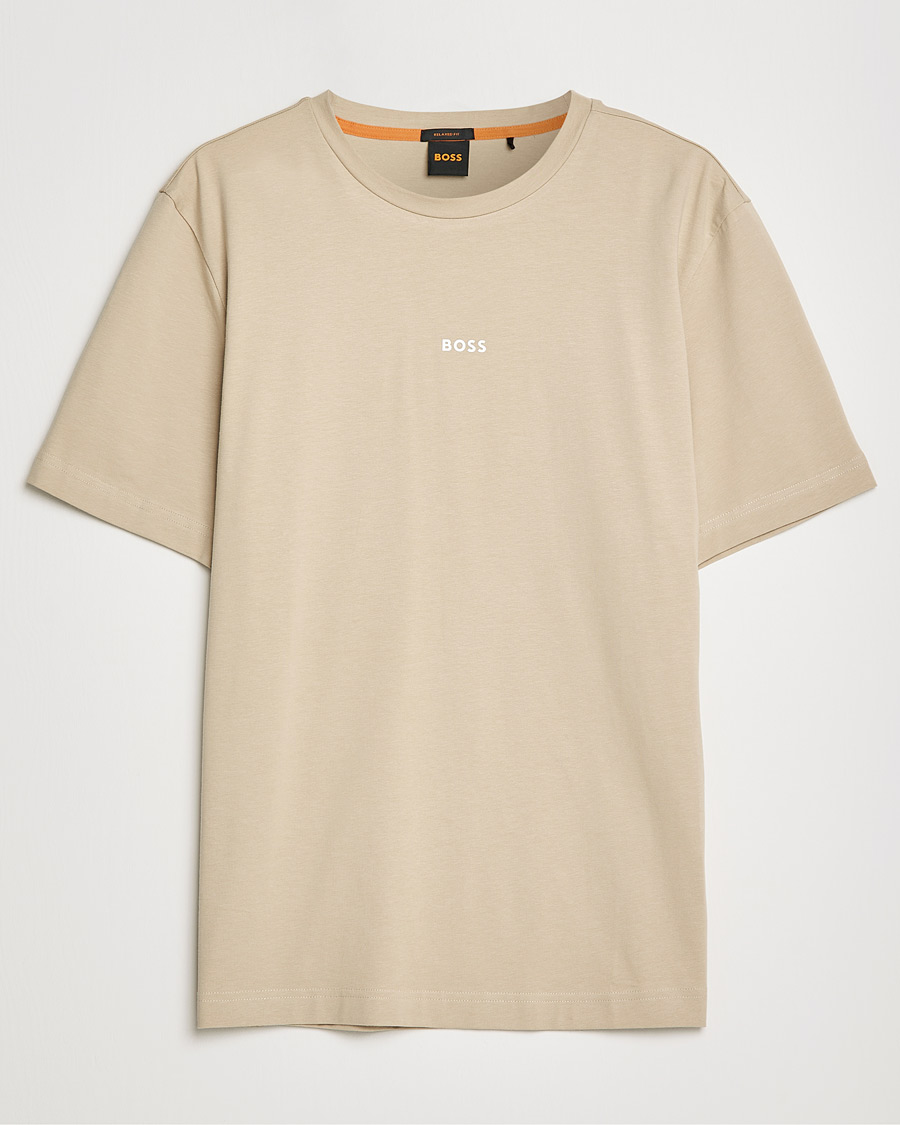 Heren | T-shirts | BOSS ORANGE | BOSS Casual Tchup Logo Crew Neck Tee Light Beige