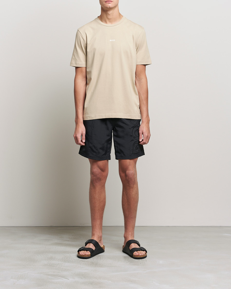Heren | T-shirts | BOSS ORANGE | BOSS Casual Tchup Logo Crew Neck Tee Light Beige