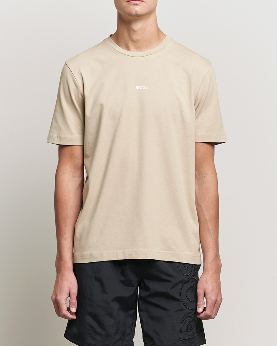 Heren | T-shirts | BOSS ORANGE | BOSS Casual Tchup Logo Crew Neck Tee Light Beige