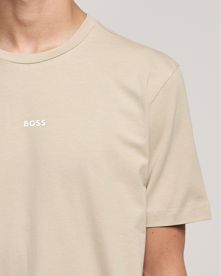 Heren | T-shirts | BOSS ORANGE | BOSS Casual Tchup Logo Crew Neck Tee Light Beige