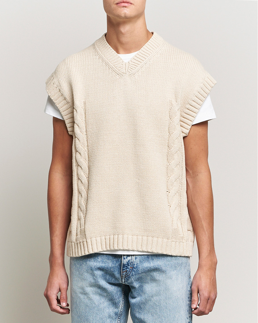 Heren | Truien | Tiger of Sweden | Bazyly Knitted Vest Cream Snow