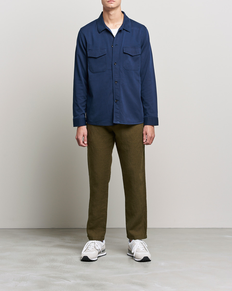Heren | Broeken | NN07 | Karl Linen Trousers Dark Olive