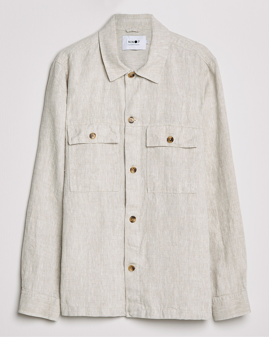 Heren | Overhemden | NN07 | Wilas Linen Overshirt Oat