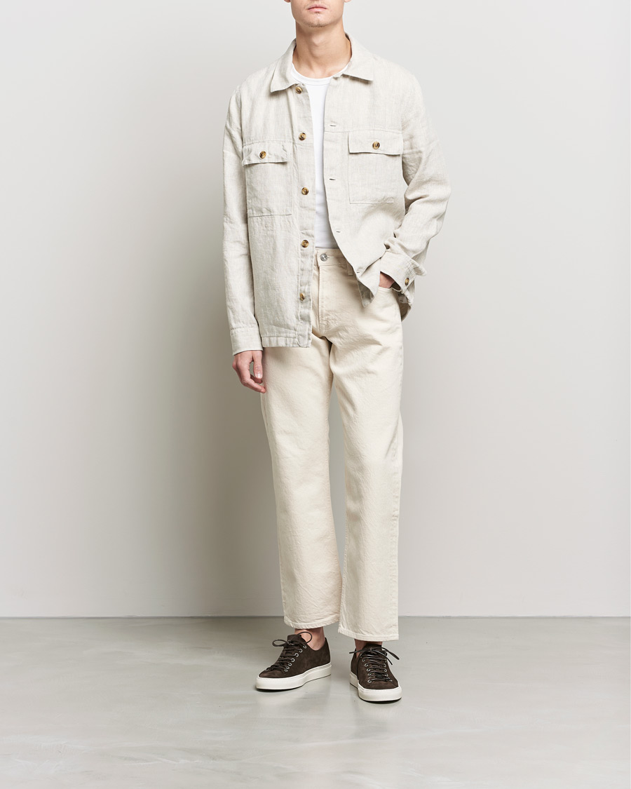 Heren | Overhemden | NN07 | Wilas Linen Overshirt Oat