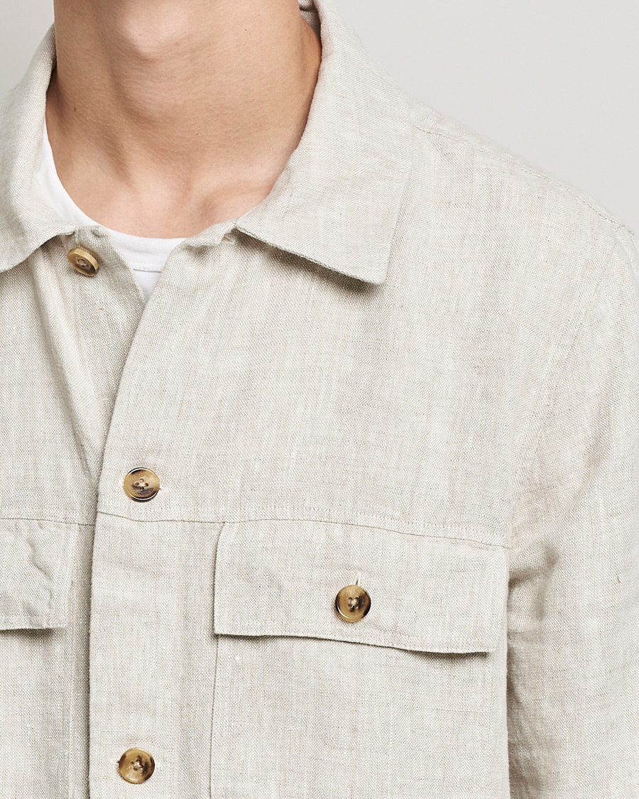 Heren | Overhemden | NN07 | Wilas Linen Overshirt Oat