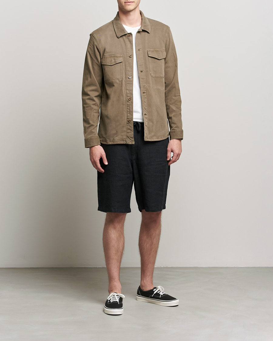 Heren | Korte broek | NN07 | Keith Drawstring Linen Shorts Black
