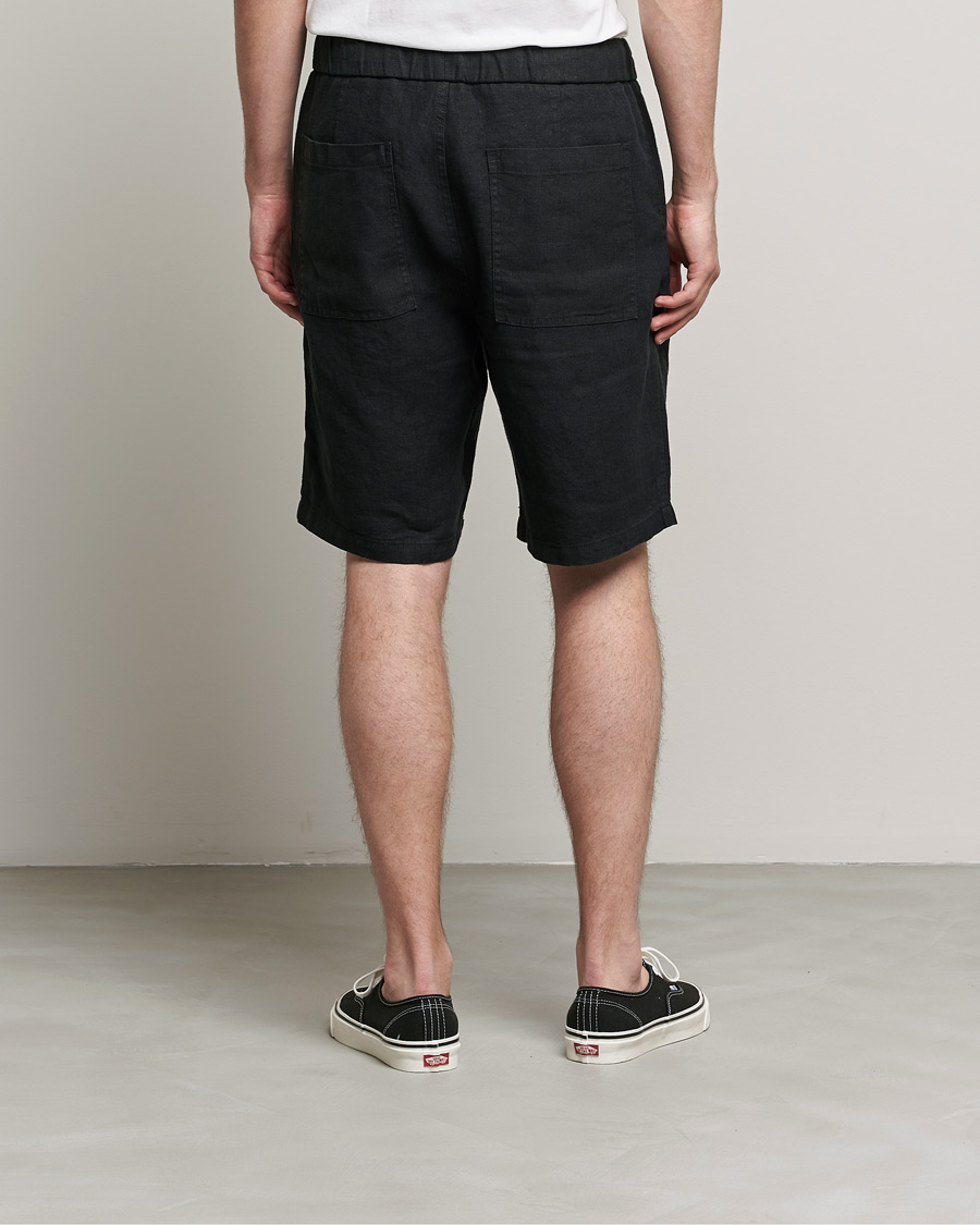 Heren | Korte broek | NN07 | Keith Drawstring Linen Shorts Black