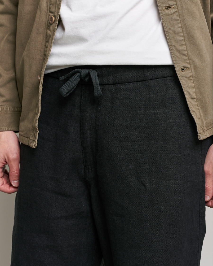 Heren | Korte broek | NN07 | Keith Drawstring Linen Shorts Black