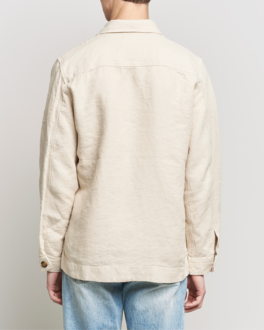 Heren | Overhemden | NN07 | Cedric Heavy Linen Shirt Jacket Ecru