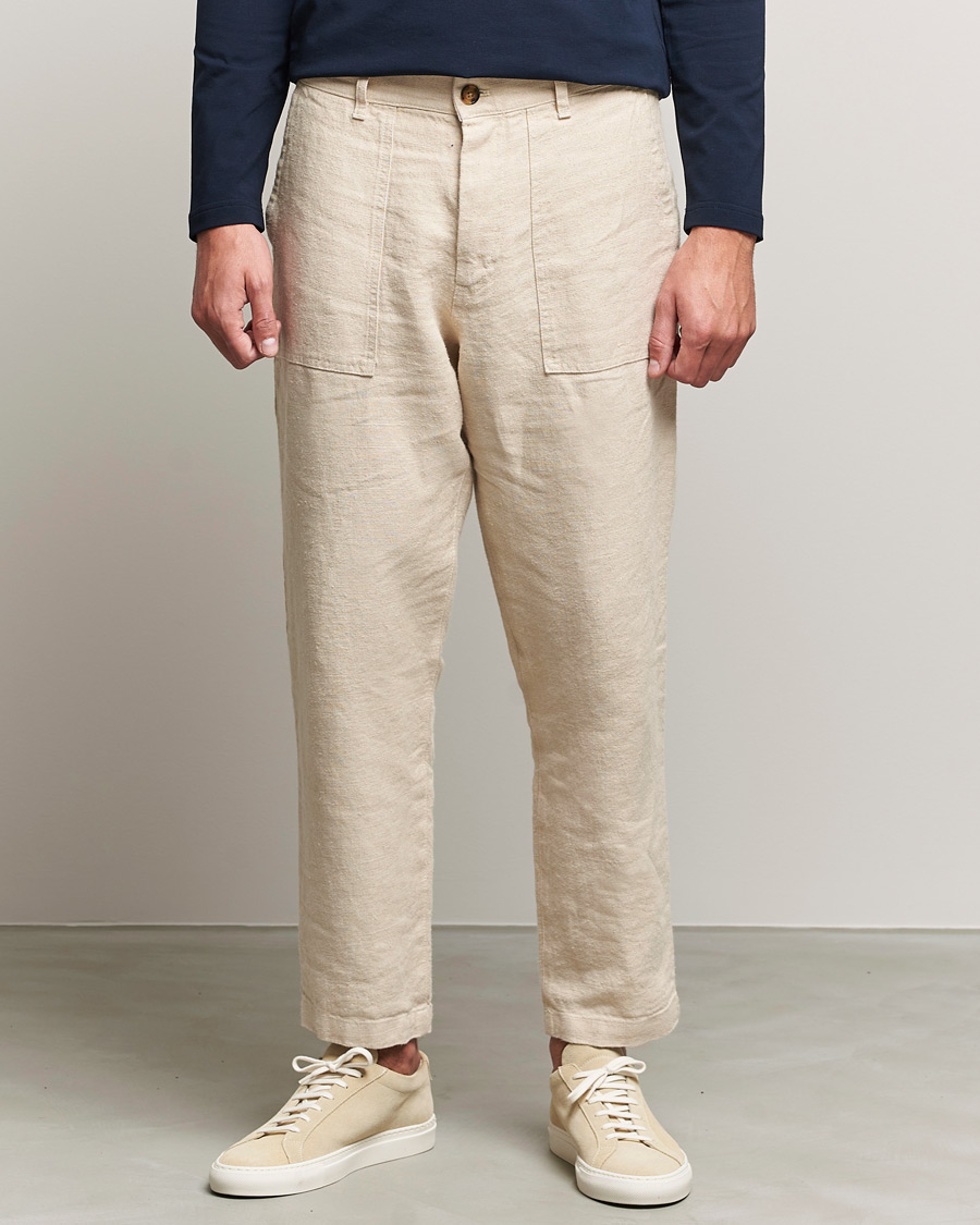 Heren | Broeken | NN07 | Nohr Heavy Linen Trousers Ecru