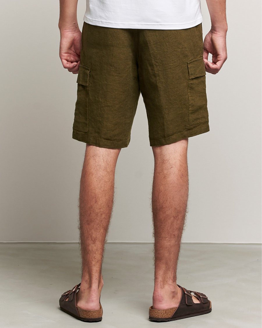 Heren | Korte broek | NN07 | Arnie Cargo Linen Shorts Dark Olive