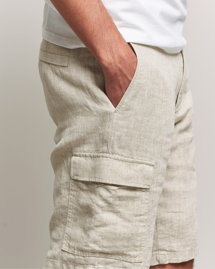 Heren | Korte broek | NN07 | Arnie Cargo Linen Shorts Oat