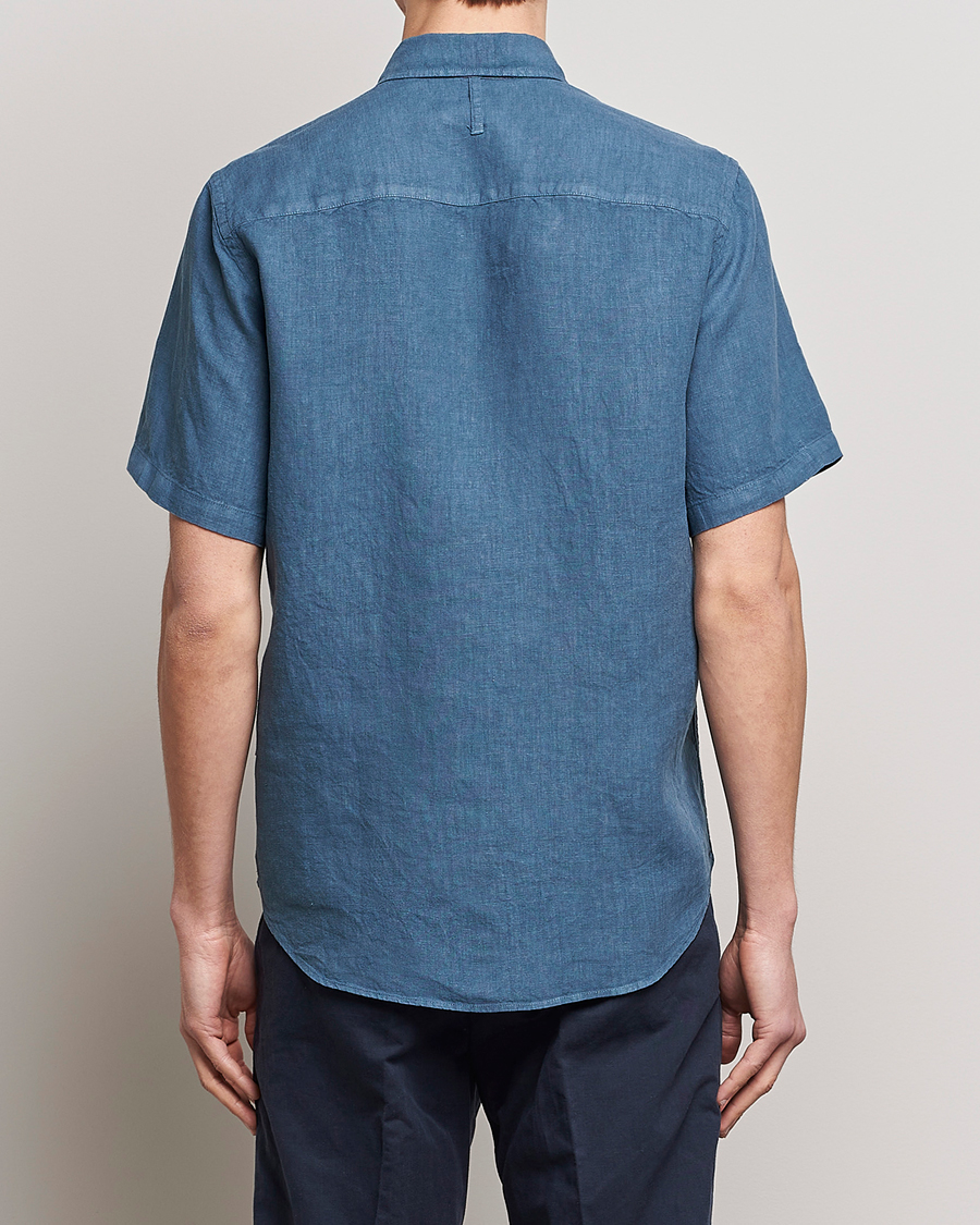 Heren | Overhemden | NN07 | Arne Linen Short Sleeve Shirt Dust Blue