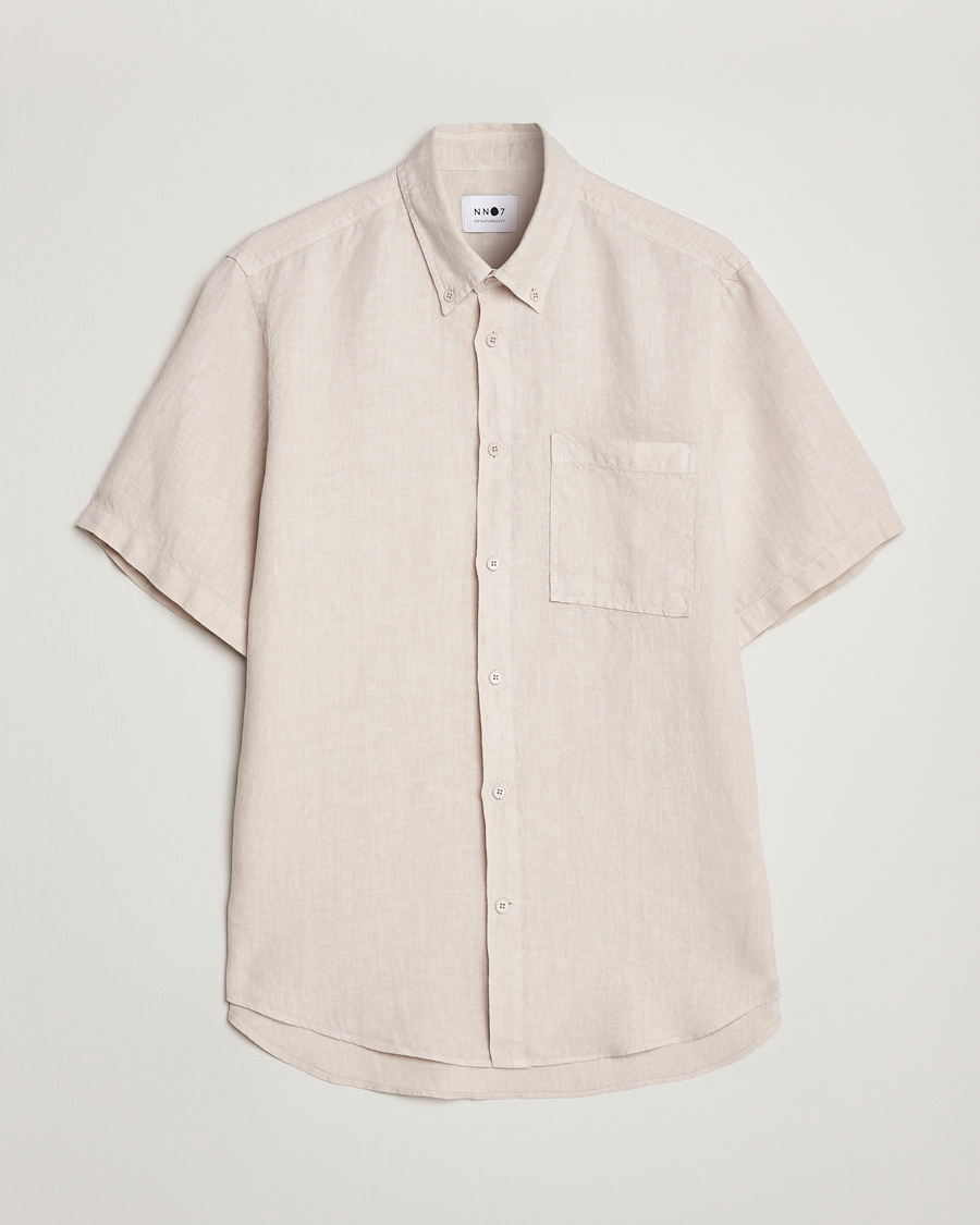 Heren | Overhemden | NN07 | Arne Linen Short Sleeve Shirt Oat